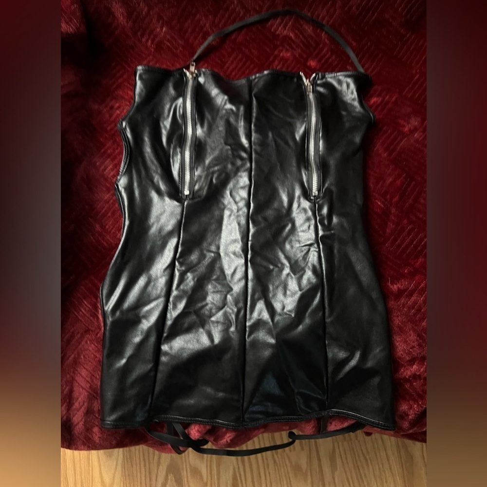 Sz 4 Women’s lingerie Black with Chest Zippers